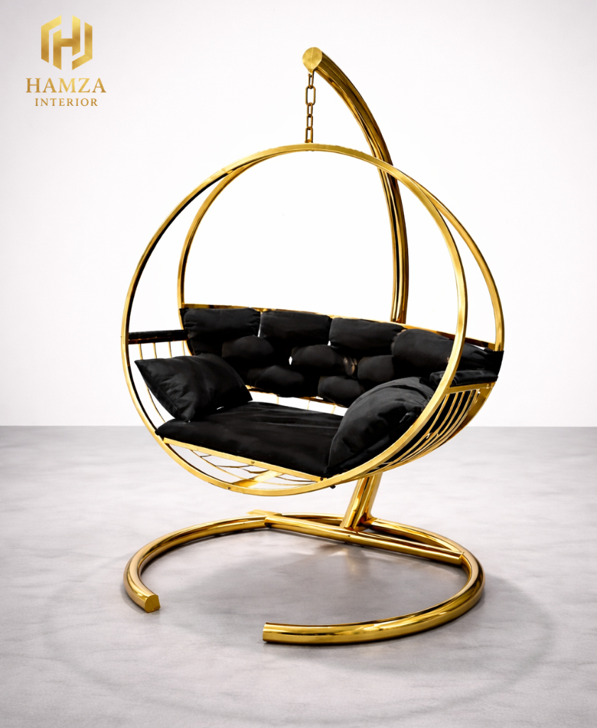 Premium Double Seater Swing Chair – Iron Frame with Cushions
