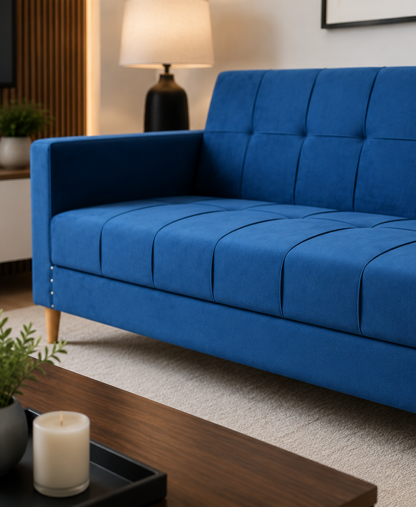 Minimalist Blue Sofa Bed made with Molty Foam