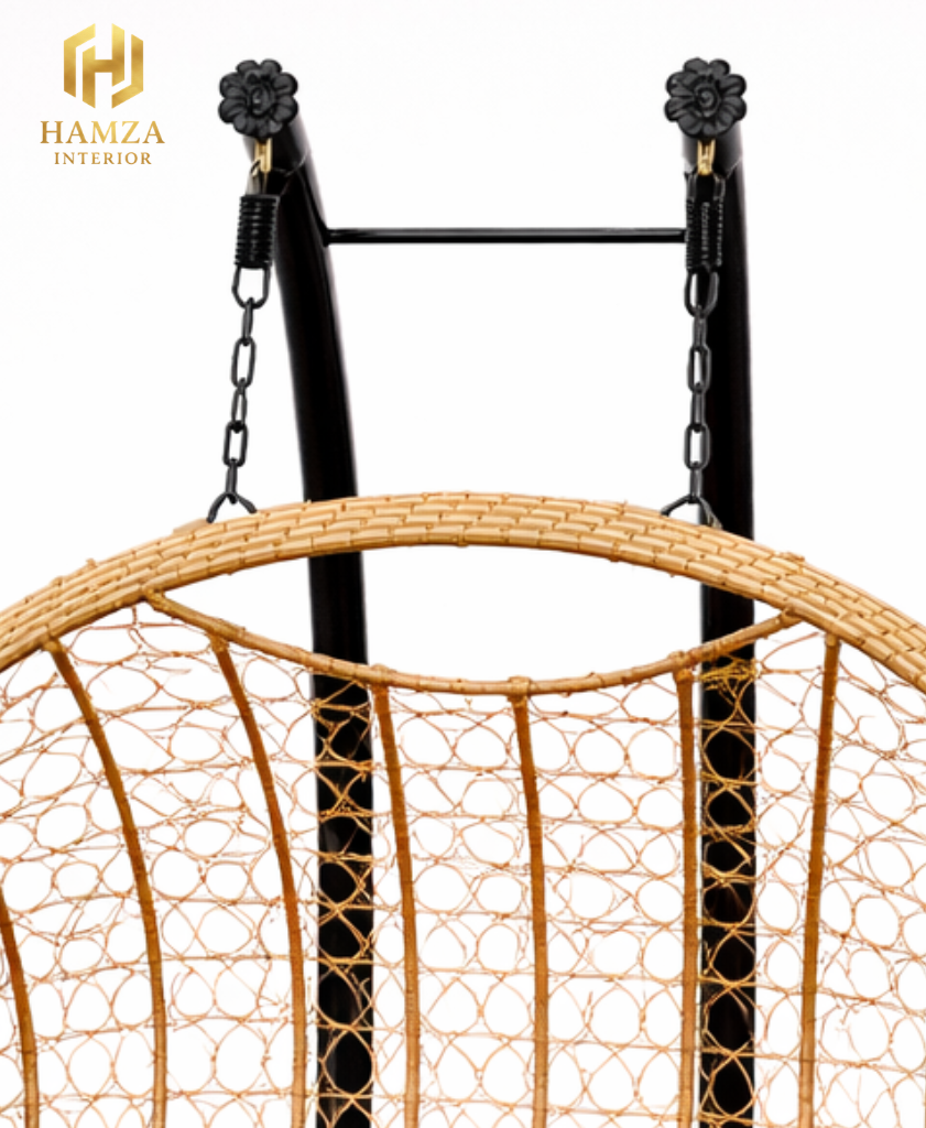 Modern Red Double Seater Balcony Swing – Iron Frame & Cushioned Seating