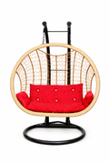 Red Double Seater Swing Chair with Stand & Cushions