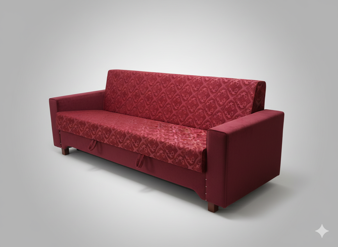 The Regal Damask Sofa Bed made with Molty Foam