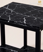 3 Shelves Marble Finish with Iron Frame - Luxury Drawing Room End Table
