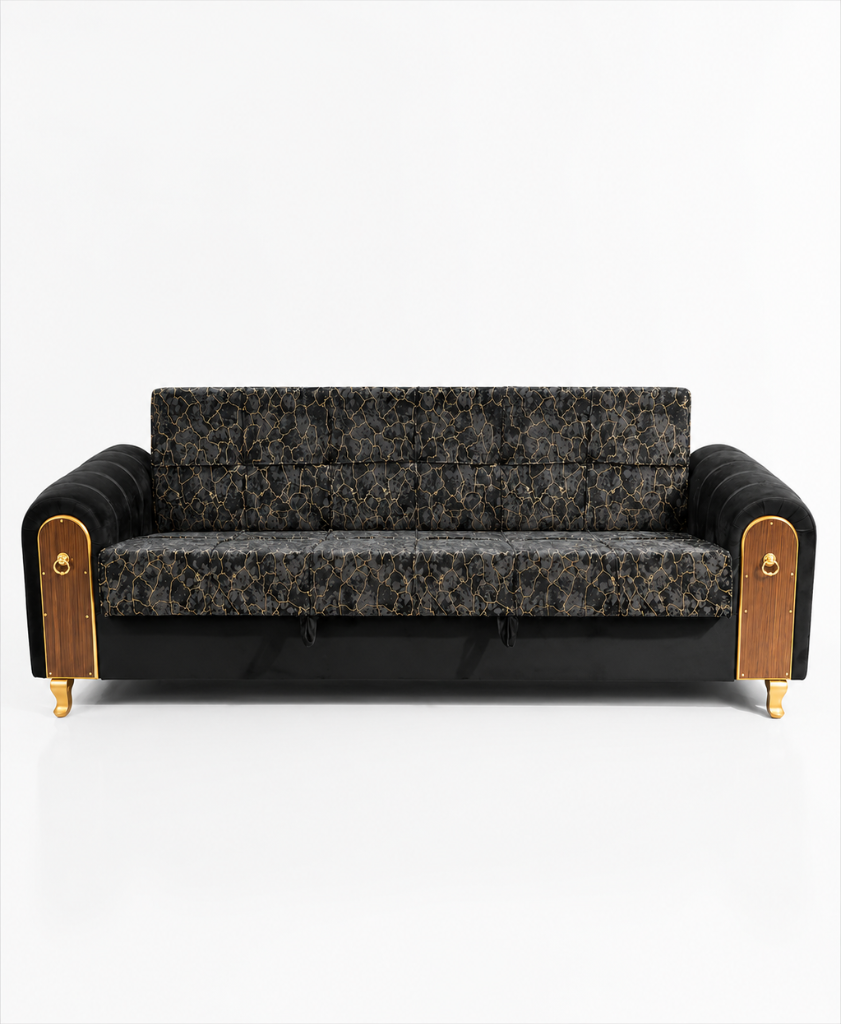 Hamza Interior - Oceanic Wood-Craft Sofa Bed made with Molty Foam