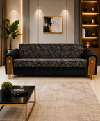 Hamza Interior - Oceanic Wood-Craft Sofa Bed made with Molty Foam