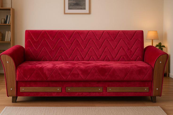 The Crimson Wave Sofa Bed made with Molty Foam